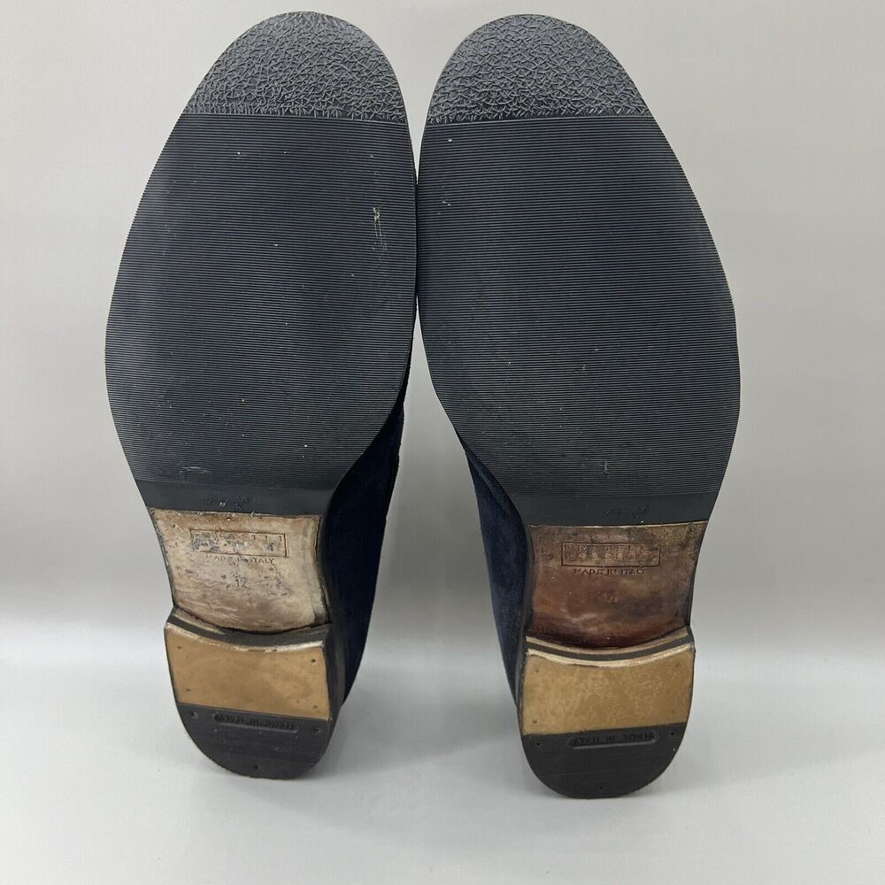 Fratelli Rossetti Brera Men Size 12 Shoes Navy Blue Suede Slip-On Tassel Loafers - Picture 7 of 11